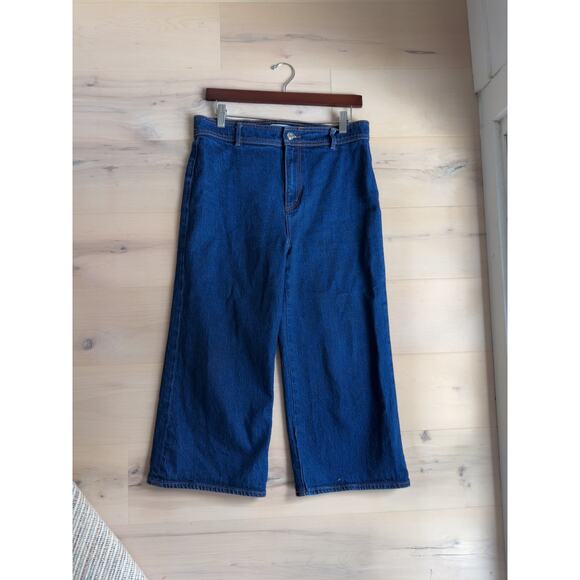 Vintage Denim Gaucho Pants Dark Wash Size 8/29 Wide Leg 70s Fall trend - Picture 3 of 9